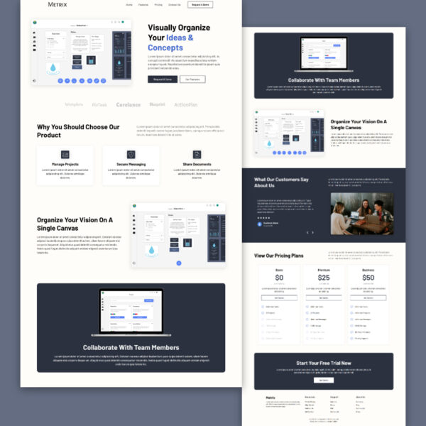 Metrix - SaaS Website Template