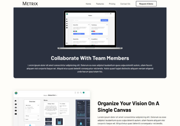 Metrix - SaaS Website Template - Image 4