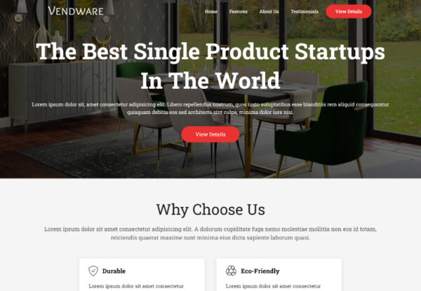 Vendware - Startup Website Template